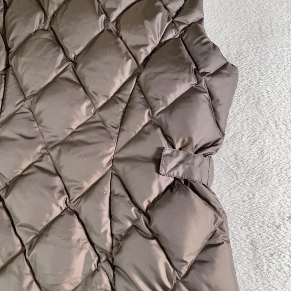 Eddie Bauer Vest Womens Medium Brown Goose Down Quilted Puffer Zip Insulated - Picture 9 of 10